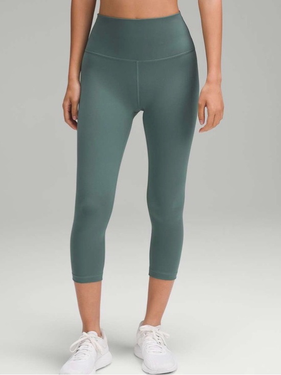 lululemon athletica Pants - lululemon athletica High-Rise Cropped Leggings in Slate Green